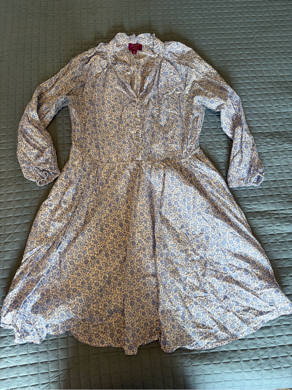 Blue Floral J. Crew Button-Front Dress